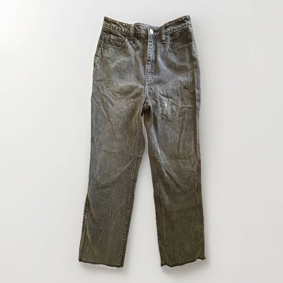 Hollister Ultra High Rise Mom Jeans 3 Long Waist 26 Length 29 Black Distressed - Picture 2 of 16